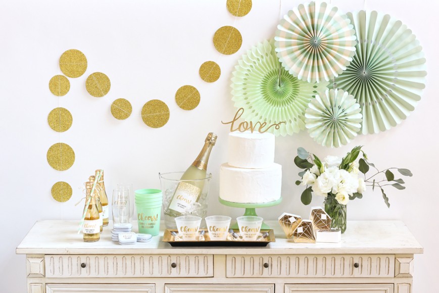 Inspiration for a Gold and Mint Engagement Party Beaucoup Blog