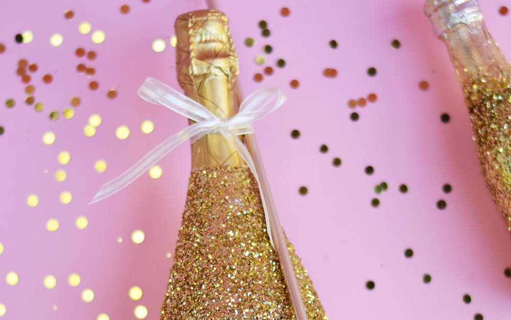 How To Make Giant Glitter Champagne Bottles Giant Bottle Straws To Complete The Look Beau